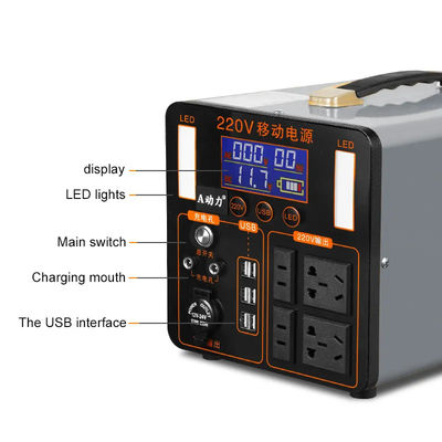 LiFePO4 Outdoor Emergency Power Supply , 600WH Portable Power Station Generator