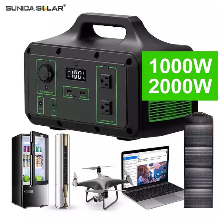 ABS 1000w Solar Power Generator 2000W Outdoor Portable Power Station