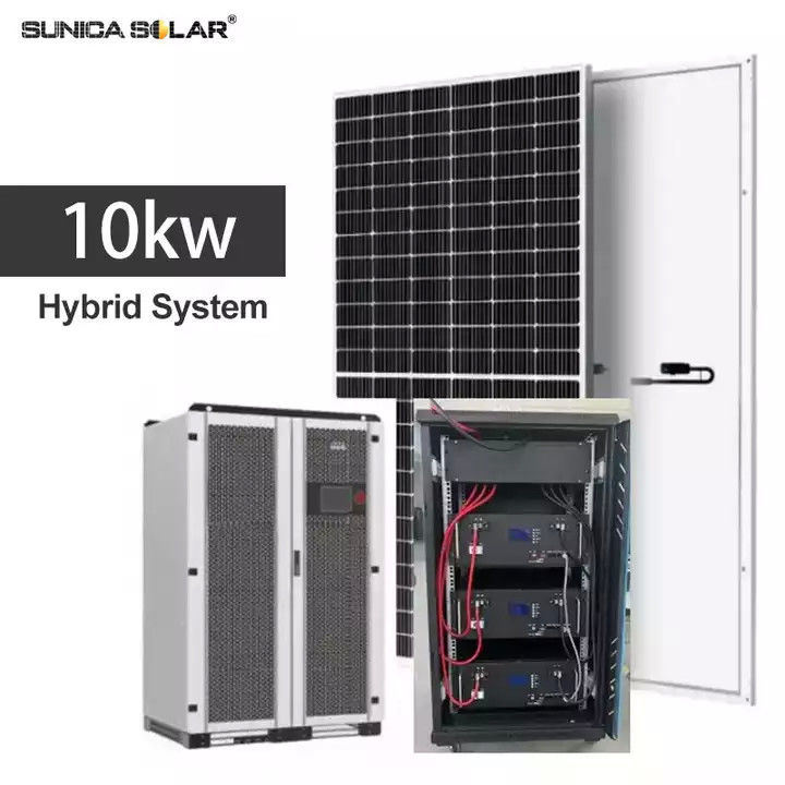 Overloads 10kw Hybrid Solar Inverter Ground Mounting Solar Power System For Home