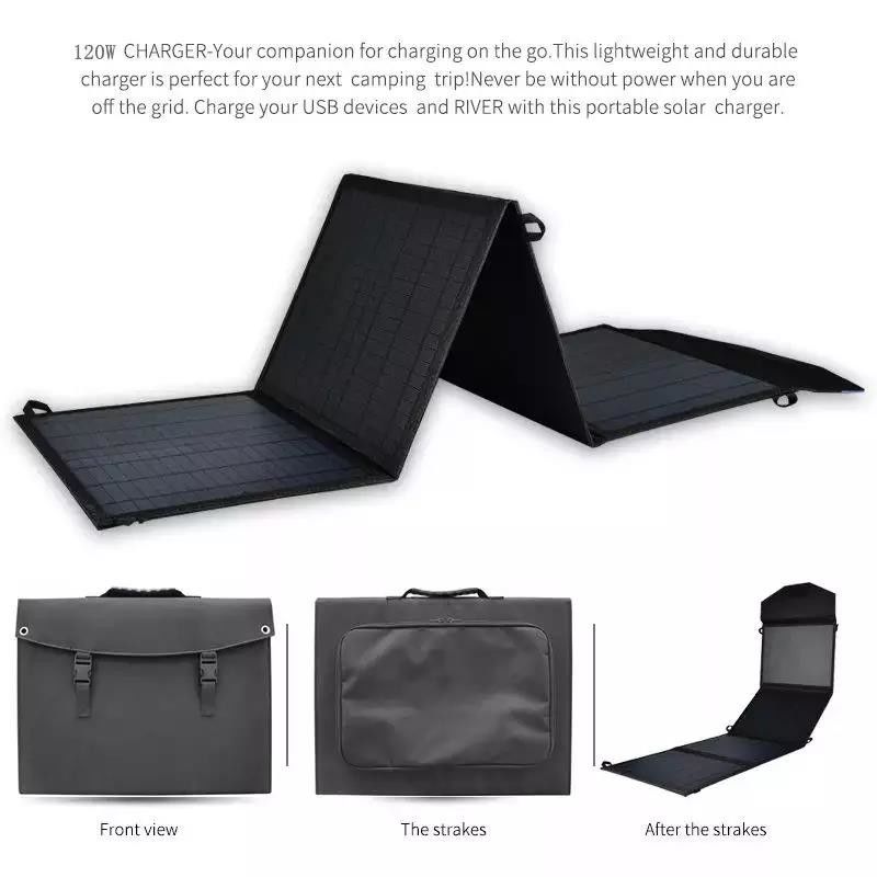 Portable 45mm Folding Solar Panels 120w Outdoor Solar Charger For Camping